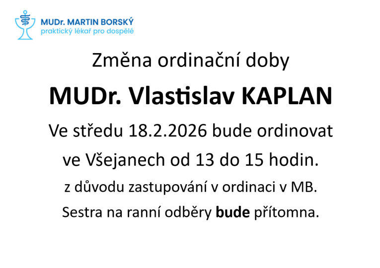 Změna ordinační doby