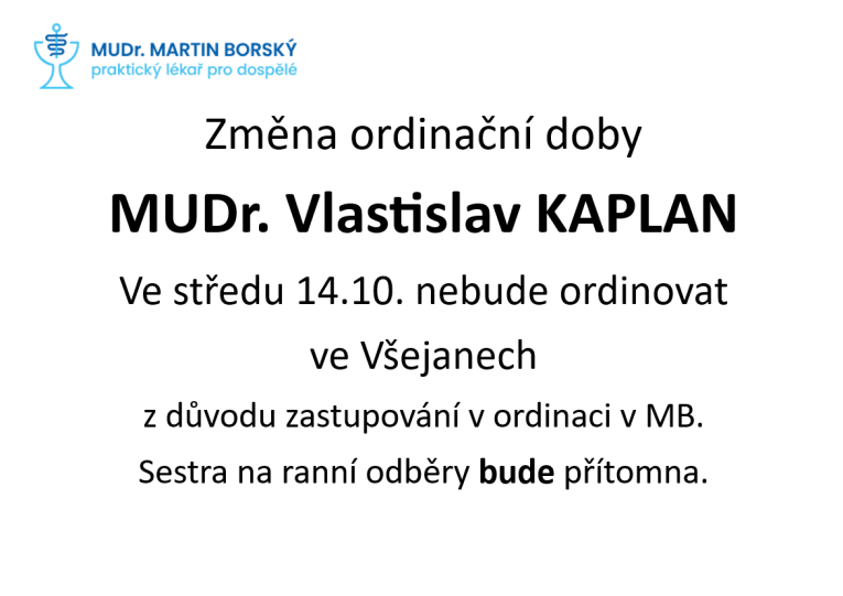 Změna ordinační doby